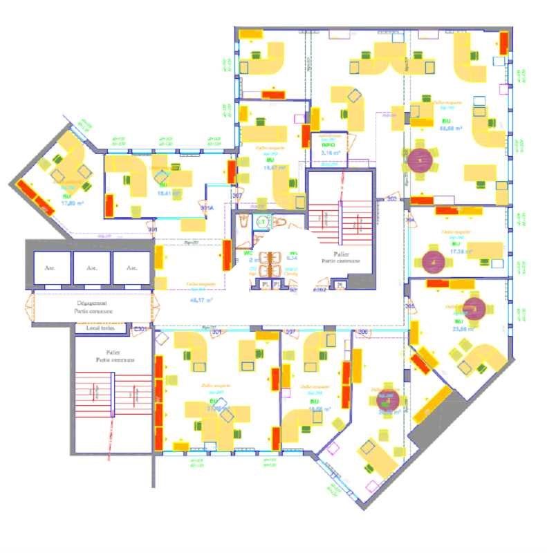 Location bureaux 1303 m² divisibles à partir de 134 m²