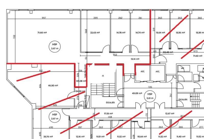 Location bureaux 471 m² divisibles à partir de 155 m²