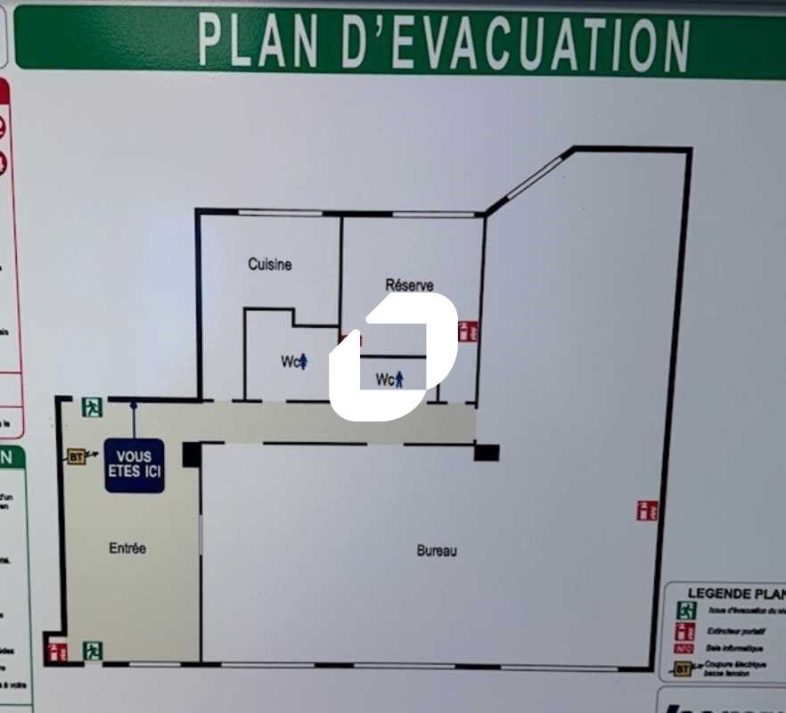 Location bureaux 100 m² non divisibles