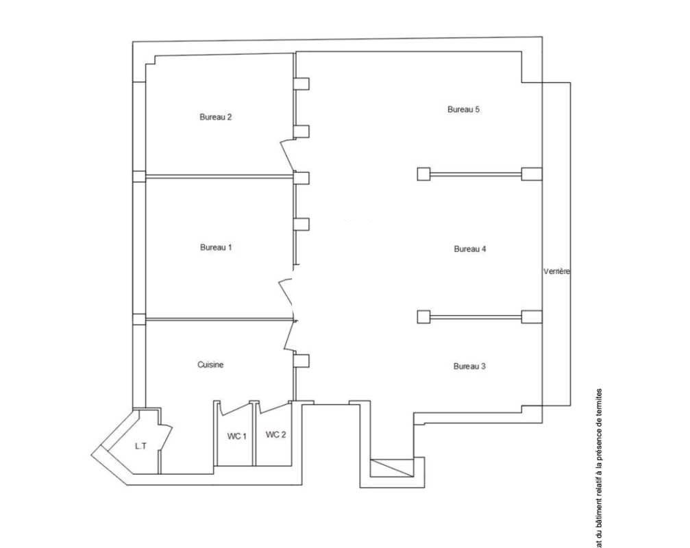 Location bureaux 127 m² non divisibles