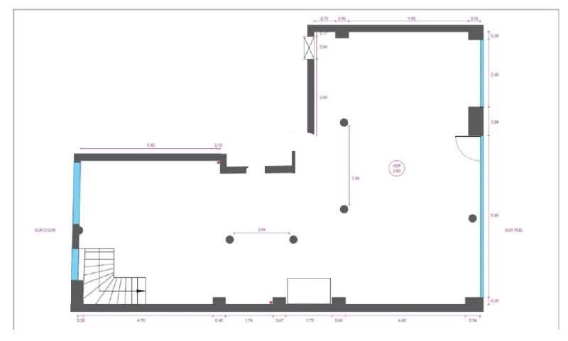 Location bureaux 245 m² divisibles à partir de 133 m²