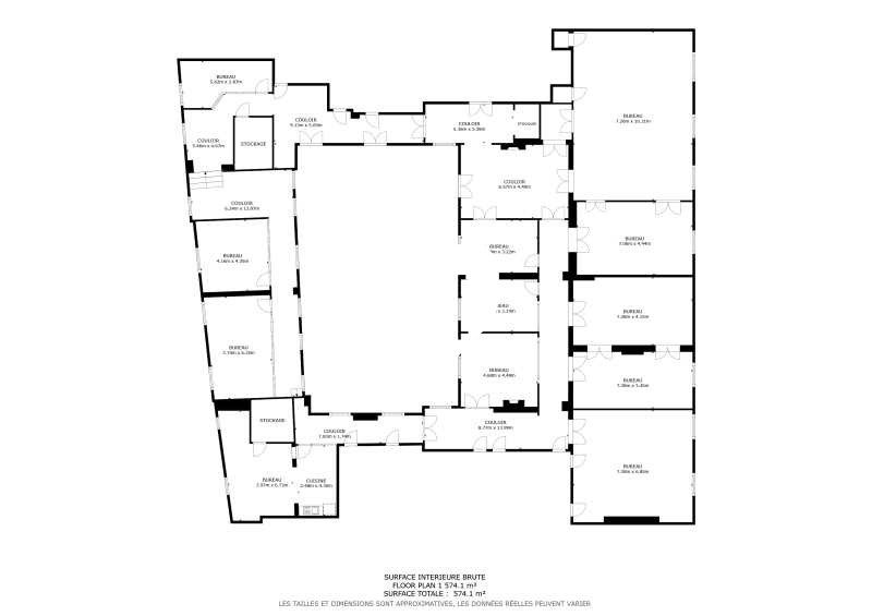 Location bureaux 623 m² non divisibles