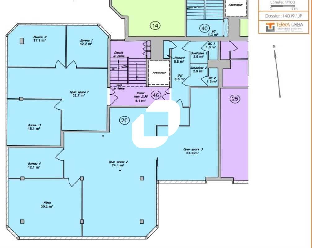Vente bureaux 3184 m² divisibles à partir de 115 m²