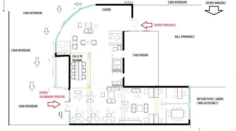 Location bureaux 216 m² non divisibles