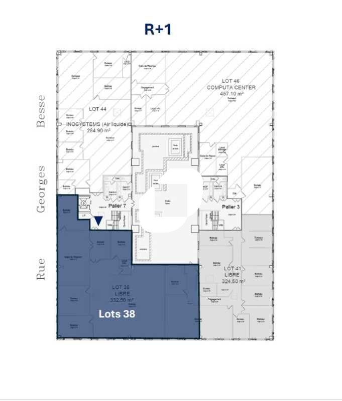 Location bureaux 575 m² divisibles à partir de 217 m²
