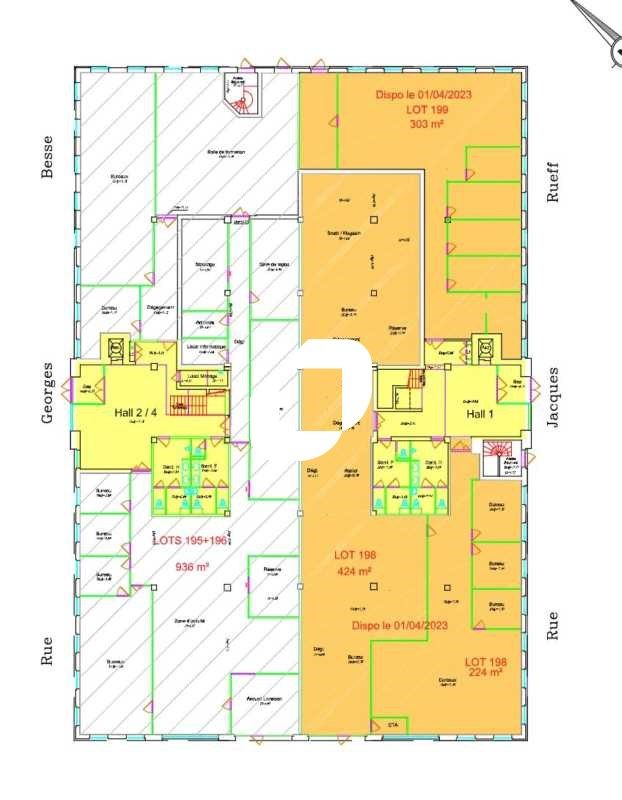 Location bureaux 303 m² non divisibles