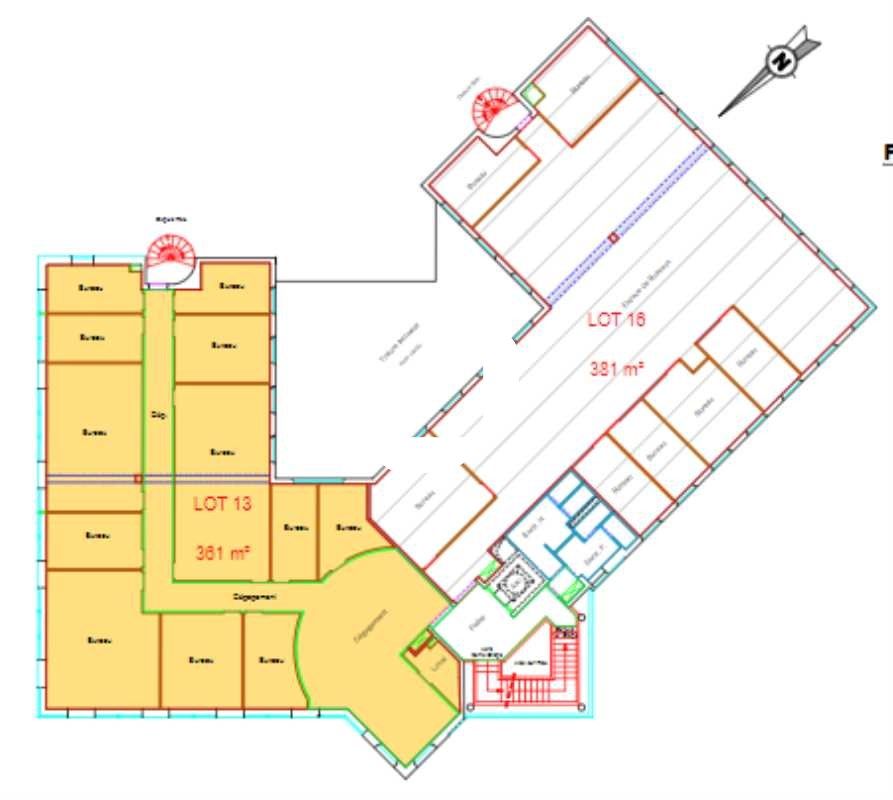 Location bureaux 742 m² non divisibles