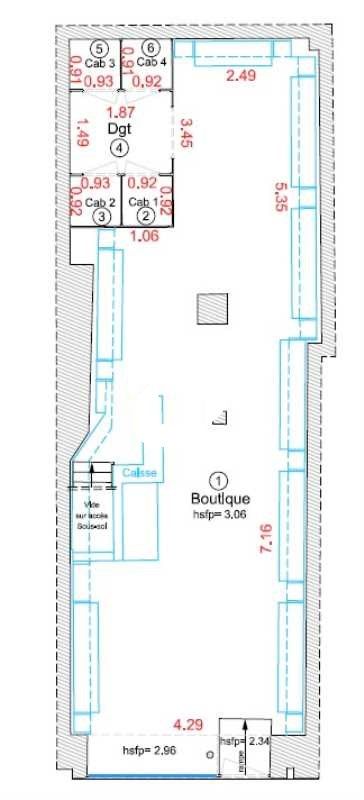 Location locaux commerciaux 100 m² non divisibles