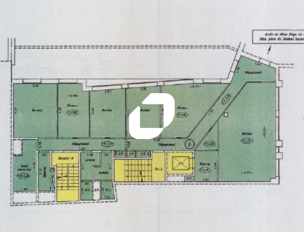 Location bureaux 160 m² non divisibles