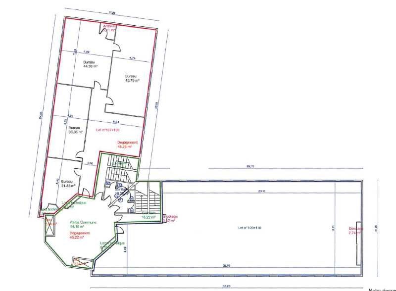Location bureaux 630 m² divisibles à partir de 260 m²