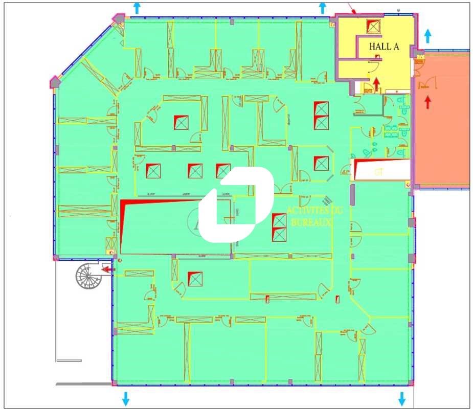 Location bureaux 1214 m² divisibles à partir de 172 m²