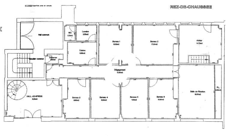 Location bureaux 165 m² non divisibles