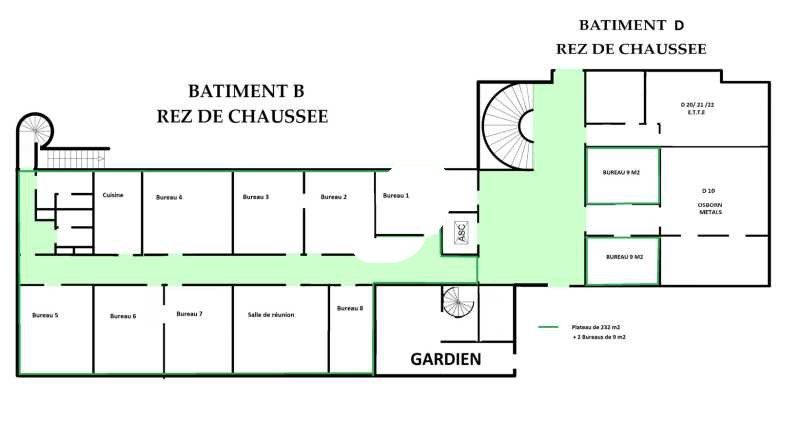 Location bureaux 269 m² divisibles à partir de 59 m²