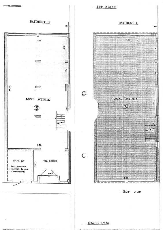 Vente bureaux 717 m² divisibles à partir de 273 m²