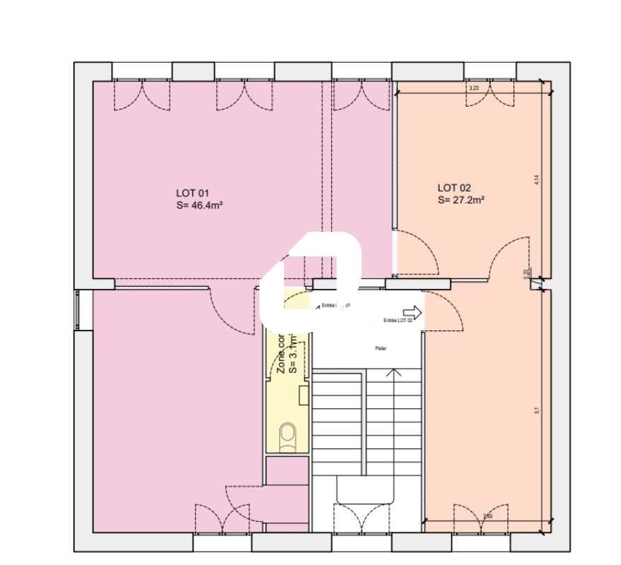Location bureaux 80 m² divisibles à partir de 50 m²