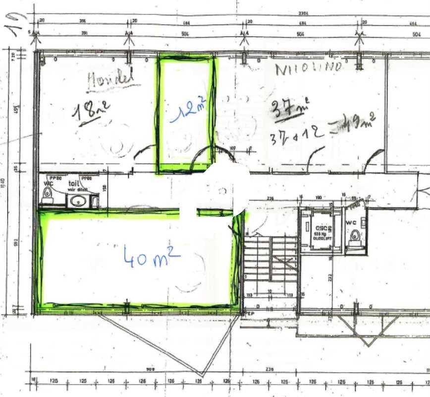 Location bureaux 150 m² non divisibles