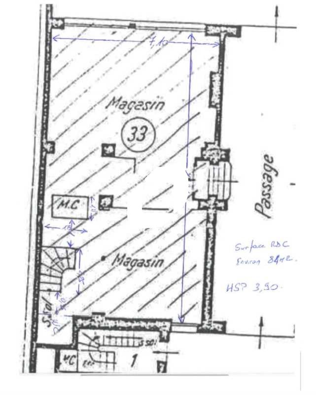 Location bureaux 173 m² non divisibles