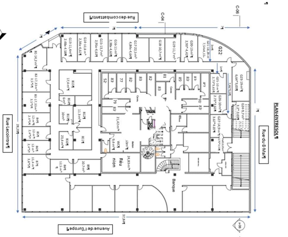 Vente bureaux 1080 m² divisibles à partir de 387 m²