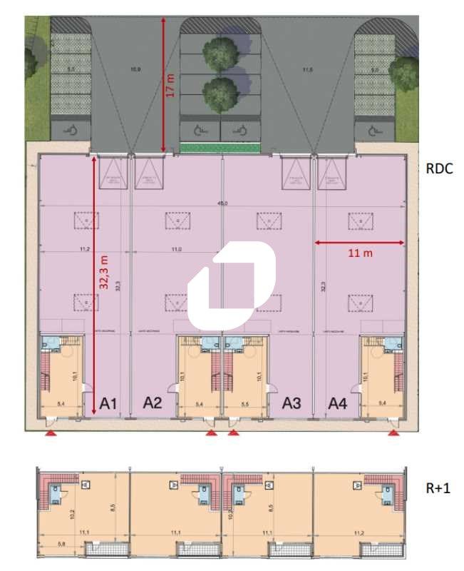 Vente entrepots 9497 m² divisibles à partir de 460 m²