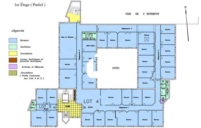 Location bureaux 455 m² divisibles à partir de 79 m²