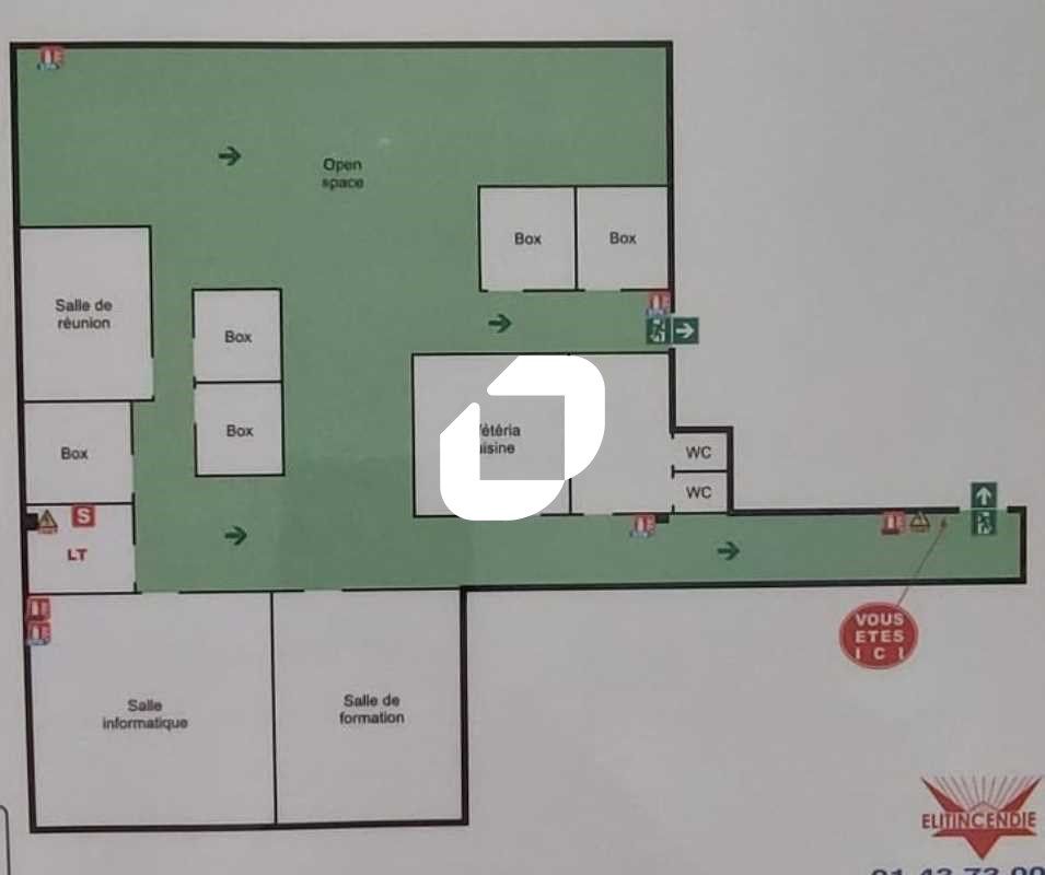 Location bureaux 262 m² non divisibles