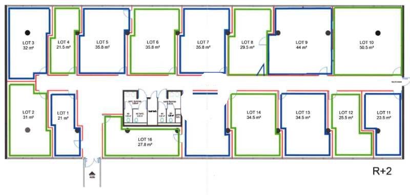 Location bureaux 823 m² divisibles à partir de 100 m²
