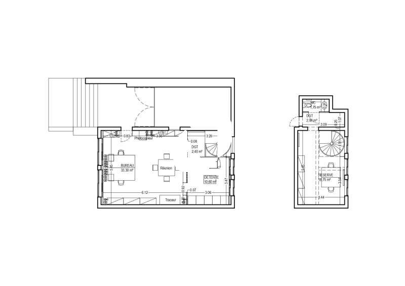 Location bureaux 68 m² non divisibles
