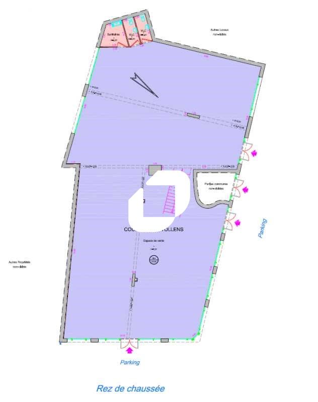 Location locaux commerciaux 429 m² non divisibles