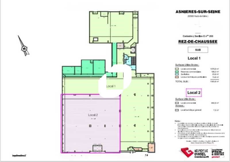 Location locaux commerciaux 675 m² non divisibles