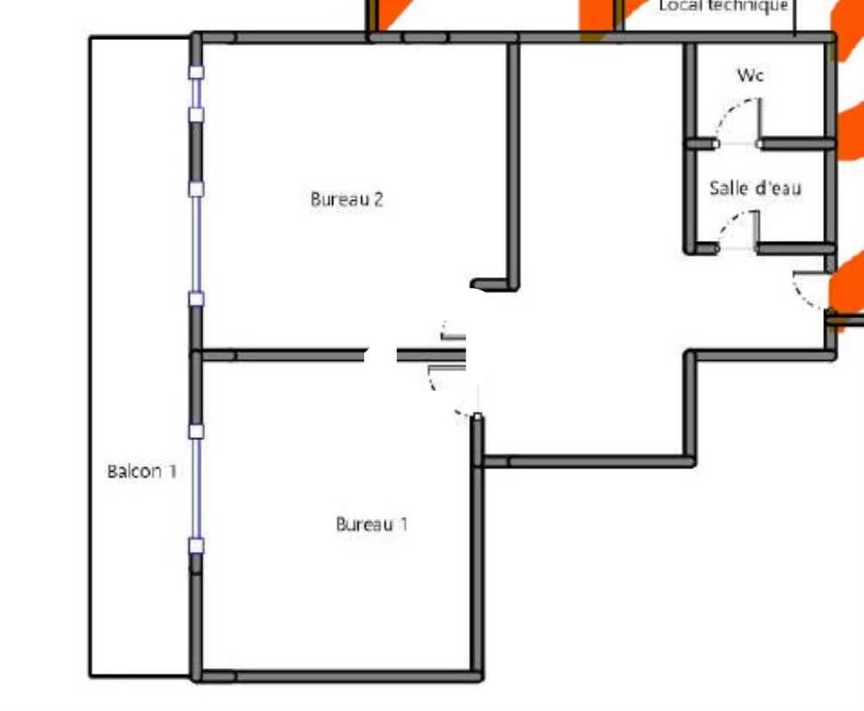 Location bureaux 42 m² divisibles à partir de 21 m²