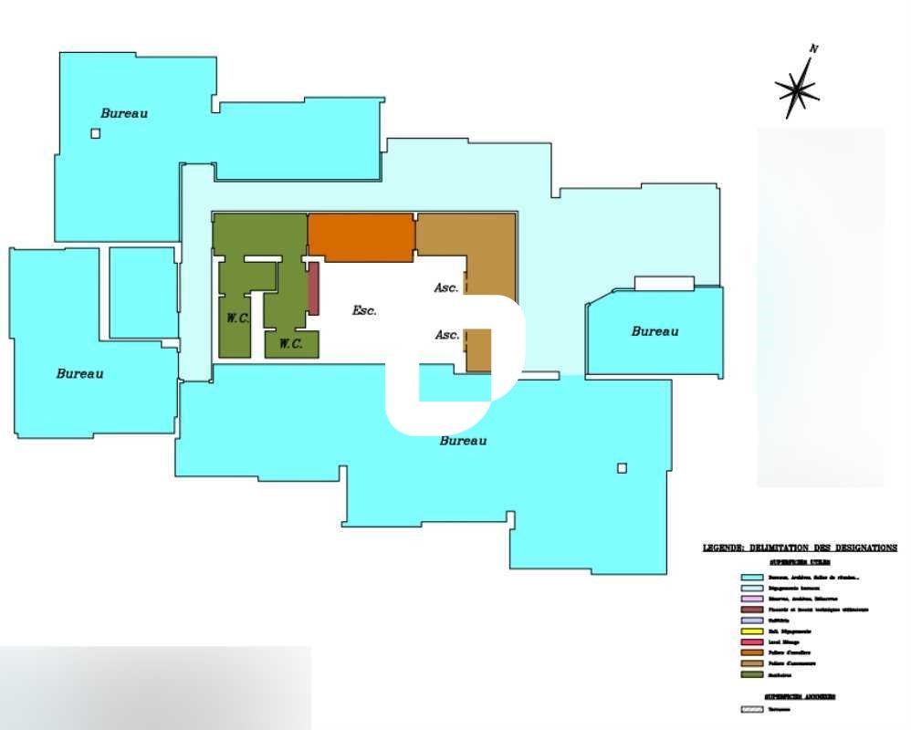 Location bureaux 224 m² non divisibles