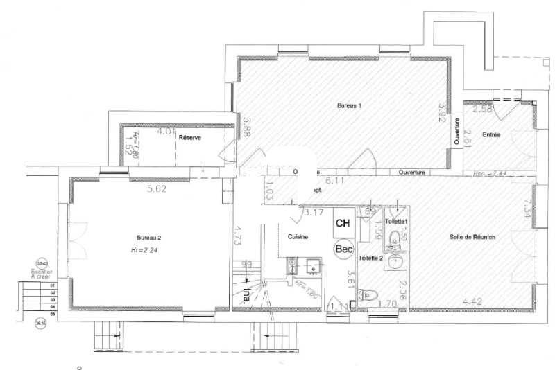 Location bureaux 100 m² non divisibles