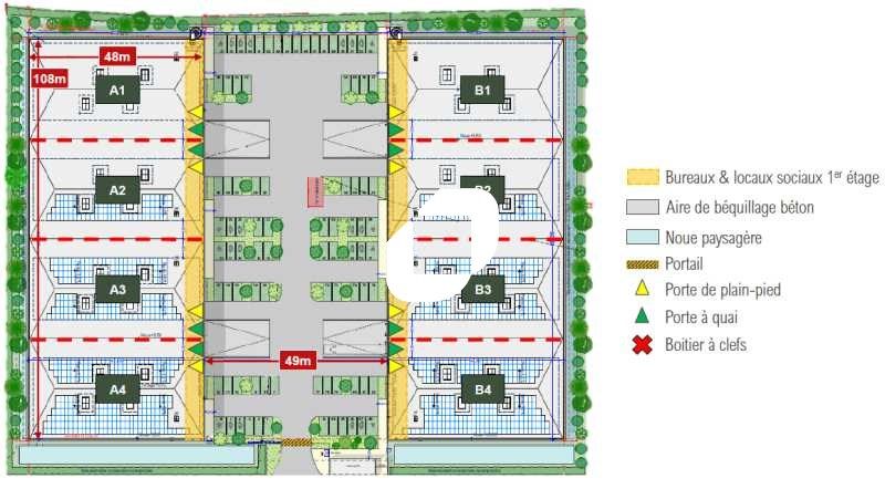Location entrepots 3052 m² non divisibles