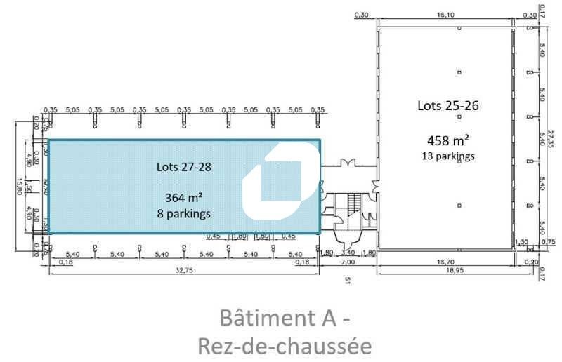 Location entrepots 1533 m² divisibles à partir de 261 m²