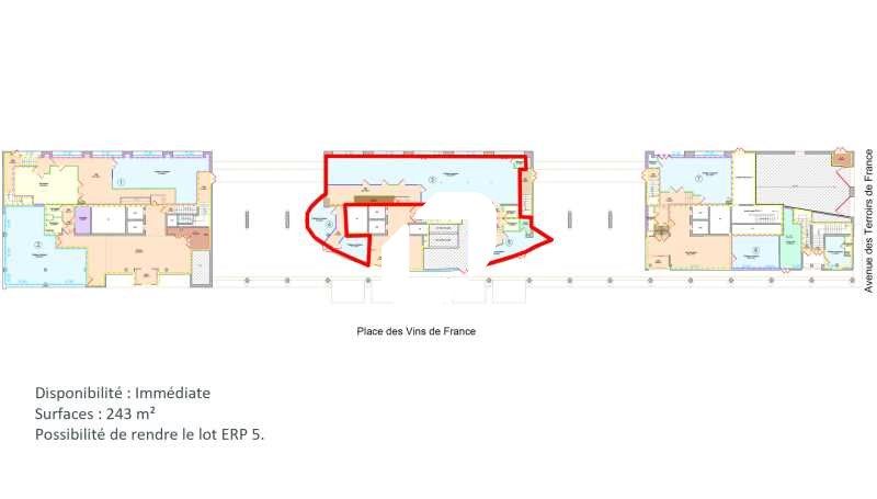 Location bureaux 243 m² non divisibles