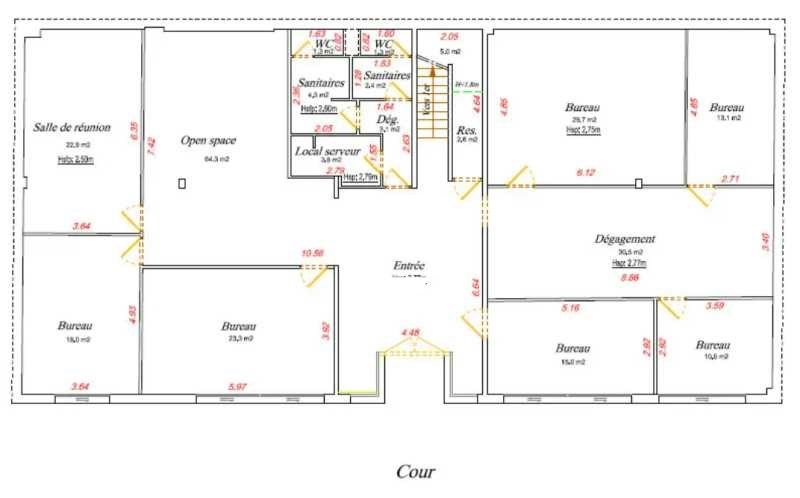 Location bureaux 473 m² non divisibles