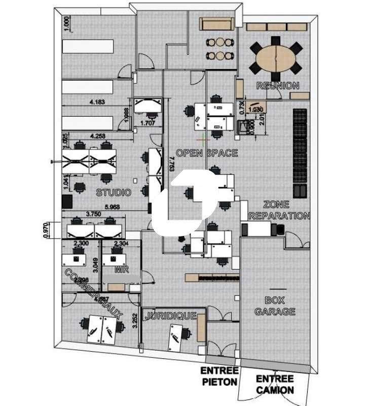 Location bureaux 288 m² non divisibles