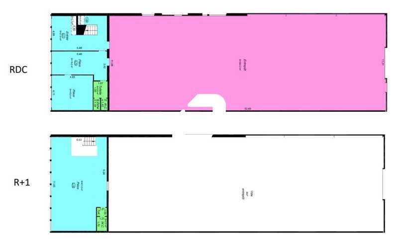 Location entrepots 497 m² non divisibles