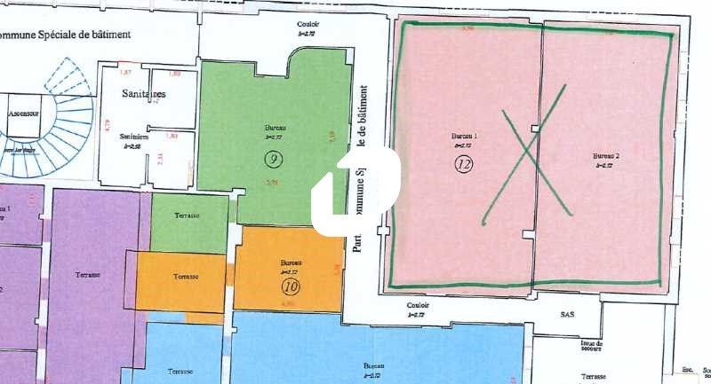 Location bureaux 125 m² non divisibles