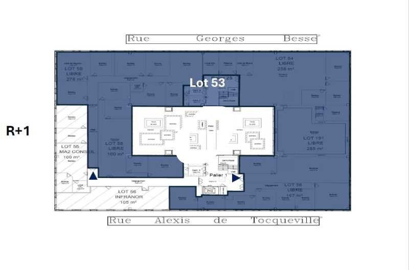 Location bureaux 1148 m² non divisibles