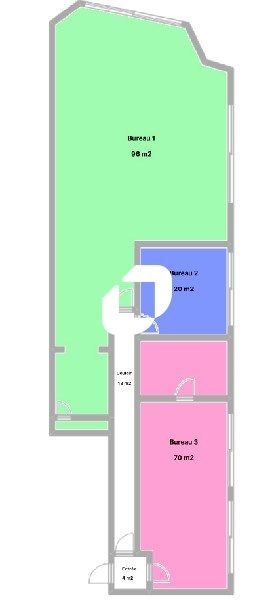 Vente bureaux 203 m² non divisibles
