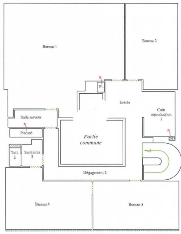 Location bureaux 139 m² non divisibles
