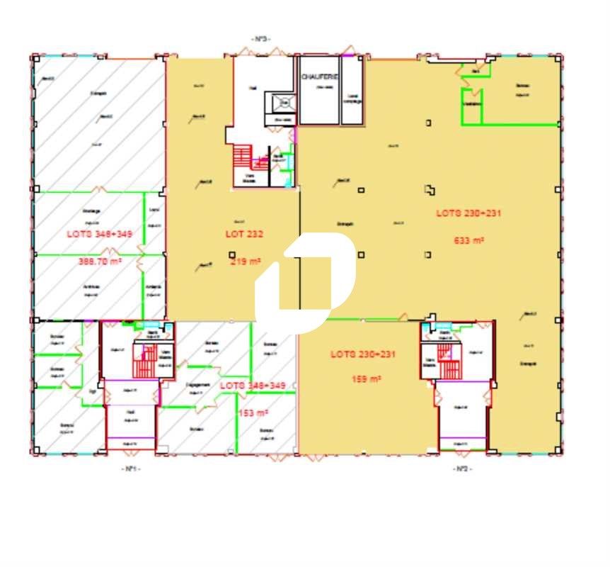 Location bureaux 689 m² non divisibles