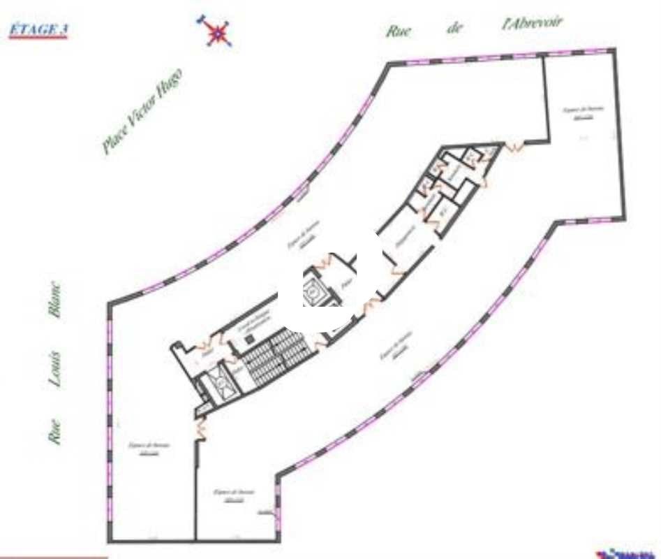 Location bureaux 1377 m² divisibles à partir de 77 m²