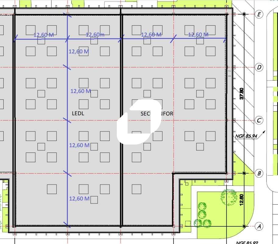 Location entrepots 2846 m² divisibles à partir de 1353 m²