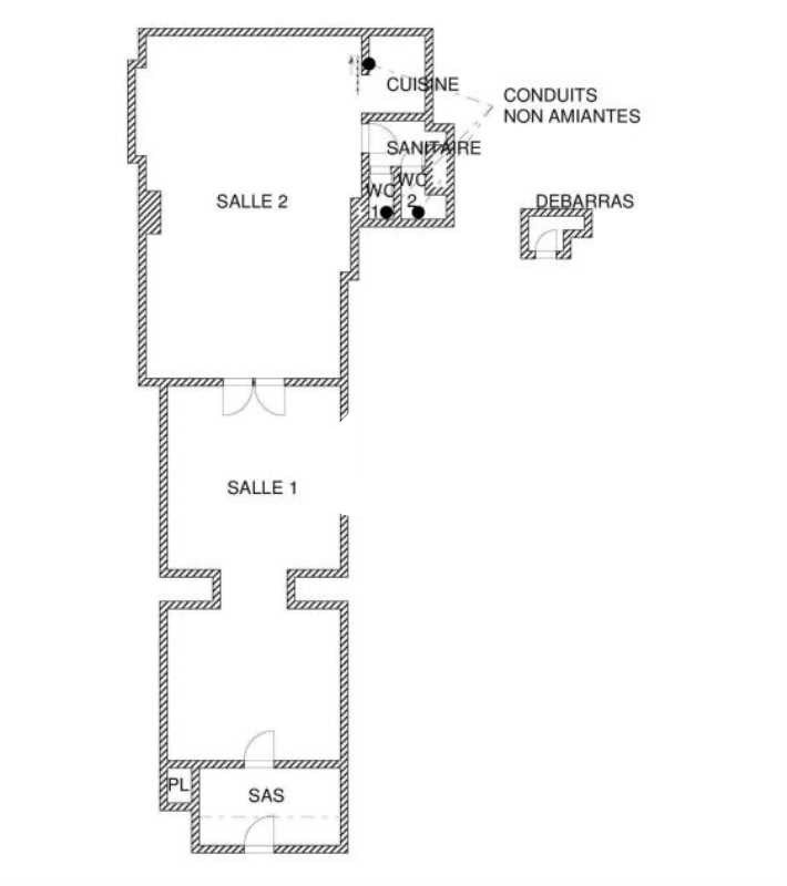 Vente locaux commerciaux 105 m² non divisibles