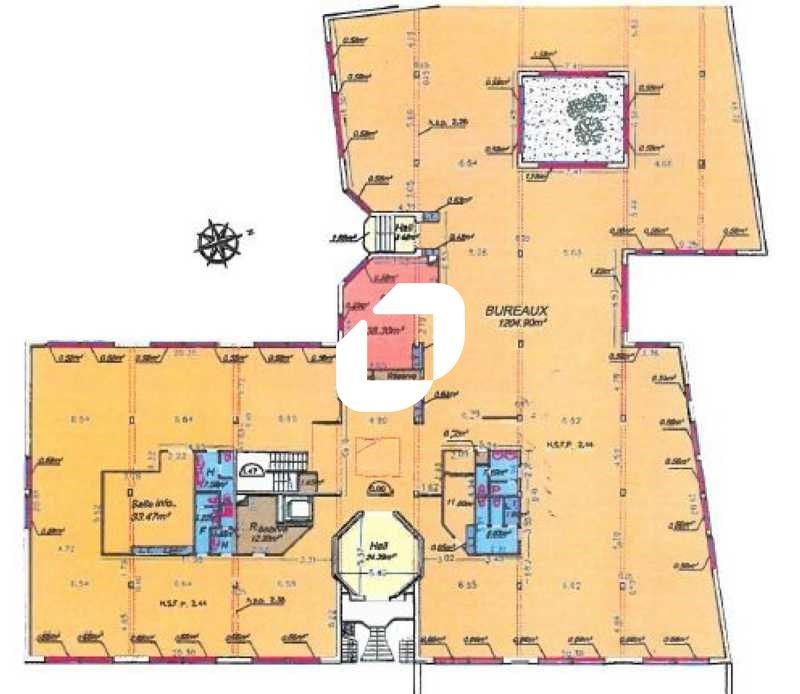 Location bureaux 1418 m² non divisibles