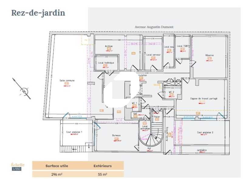 Location bureaux 1312 m² divisibles à partir de 63 m²