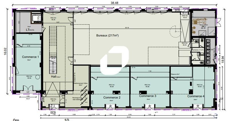 Location bureaux 685 m² divisibles à partir de 275 m²