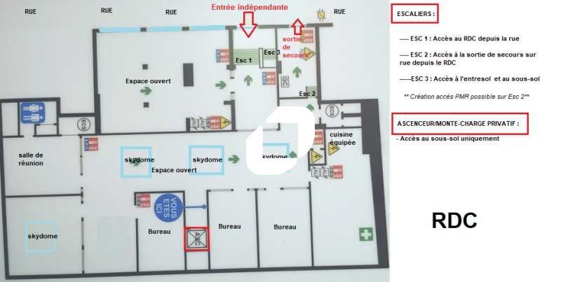 Vente bureaux 860 m² non divisibles